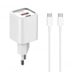 20W LDNIO A2318C С 2 изх. USB+USB-C с кабел USB-C към USB-C компактно