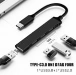 HUB C&Q-094 4в1Type-C към 4 X USB - Черен