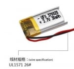 Батерия Универаслна 370820 3.7V 30mAh 2cm / 0.8cm