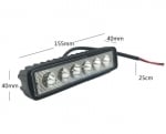 Външни светлини OH-821 жълти за кола или камион DC12-24V 6LEDs 18W 6-инчова работна светлина