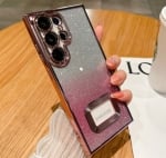 Луксозен лъскав кейс с брукат TP-24 за Samsung S22 Ultra - Розов