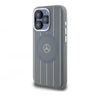 MEHMP15S23SSSA Mercedes-Benz iPhone 15 Back cover case - Magsafe - stripes pattern - Grey