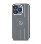 MEHMP15S23SSSA Mercedes-Benz iPhone 15 Back cover case - Magsafe - stripes pattern - Grey