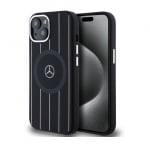 MEHMP15S23SSSK Mercedes-Benz iPhone 15 Back cover case - Magsafe - stripes pattern - Black