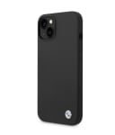 BMHCP14SSILBK BMW iPhone 14 & 13 Silicone Backcover - Metal Logo - Black