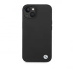 BMHCP14SSILBK BMW iPhone 14 & 13 Silicone Backcover - Metal Logo - Black