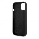 BMHCP14SSILBK BMW iPhone 14 & 13 Silicone Backcover - Metal Logo - Black