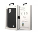 BMHCP14SSILBK BMW iPhone 14 & 13 Silicone Backcover - Metal Logo - Black