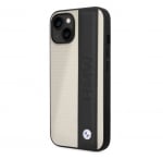 BMHCP14S22RDPE BMW iPhone 14 & 13 Hardcase Backcover - Textured & Logo Stripe - Beige