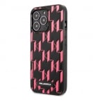 KLHCP13LMNMP1P Karl Lagerfeld iPhone 13 Pro Hardcase Backcover - Monogram Plaque - Pink