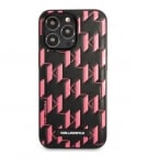 KLHCP13LMNMP1P Karl Lagerfeld iPhone 13 Pro Hardcase Backcover - Monogram Plaque - Pink