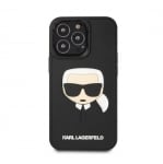 KLHCP14LKH3DBK Karl Lagerfeld iPhone 14 Pro Hardcase Backcover - 3D Rubber Karl\'s Head - Black