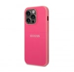 0746 Guess Guess iPhone 14 & 13 Hardcase Backcover - Saffiano - FuchsiaBack Cover-Apple Roze