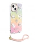 2826 Guess iPhone 15 Back cover case - ML IRIDESCENT GLITTER PEONY - PinkBack cover case-Turquoise