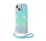 2680 Guess iPhone 15 Back cover case - Iridescent glitter pattern - TurquoiseBack Cover-Andere kleuren