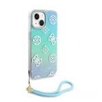 2680 Guess iPhone 15 Back cover case - Iridescent glitter pattern - TurquoiseBack Cover-Andere kleuren