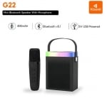 Преносима Tонколона KISONLI G22, Bluetooth, Караоке, USB, SD, FM, AUX LED RGB - Черен