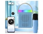 Преносима Tонколона KISONLI G22, Bluetooth, Караоке, USB, SD, FM, AUX LED RGB - Бял