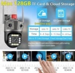 A3H 1080P 360 IP WIFI+LAN 2.4GHz Camera 3.0MP V380 3.6mm Двойна Външна охранителна камера