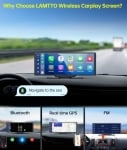 C100 10-инчов Apple Carplay/Android Auto Безжична автомобилна стерео GPS навигация автомобилен екран , Bluetooth, Siri/Google Assistant