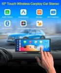 C100 10-инчов Apple Carplay/Android Auto Безжична автомобилна стерео GPS навигация автомобилен екран , Bluetooth, Siri/Google Assistant