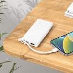 HOCO J129 Преносимо зарядно 5,000MaH USB-C USB Lihtning кабел вграден