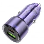 HOCO Z52 12v. зарядно за кола USB+USB-C PD20W + QC3.0 38W. - Лилав