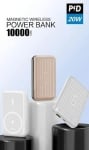 WUW-Y104 Безж. магнитно зарядно PD20W USB-C+1изх.USB 10,000MAH - Silver