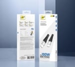 L✮Star LS-23 PD100W Плетен Кабел Fast Type-C към Type-C - Бял