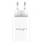 L✮Star 45W 2в1 LS56 2изх. PD(25W)+QC3.0(20W)+кабел USB-C към Lightning