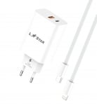 L✮Star 45W 2в1 LS56 2изх. PD(25W)+QC3.0(20W)+кабел USB-C към USB-C