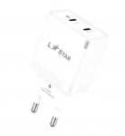 L✮Star LS76 2в1 PD35W с два USB-C порта GaN+кабел USB-C към USB-C