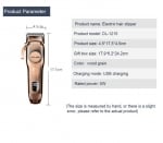 DALING DL-1215 Безжичен акумулаторен тример за подстригване на коса Wood Grain Color Безжичен акумулаторен LED