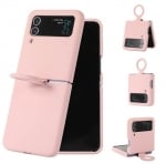 Z15 Silicone case+Пръстен за Samsung Z Flip 4 от 2 части - Пудра