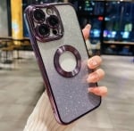 Луксозен лъскав кейс с брукат TP-24 за iPhone 16 Pro Max - Лилав