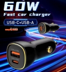 LDNIO 12V C103 60W 2изх. 1xPD30W1xUSB-A30W с кабел USB към USB-C