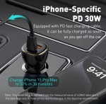 LDNIO 12V C103 60W 2изх. 1xPD30W1xUSB-A30W с кабел USB-C към USB-C