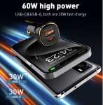 LDNIO 12V C103 60W 2изх. 1xPD30W1xUSB-A30W с кабел USB-C към Lightning