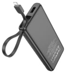 HOCO J129 Powerbank 5,000MaH USB-C ,USB Lightning кабел вграден - Черен