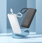 HOCO J129 Powerbank 5,000MaH USB-C ,USB Lightning кабел вграден - Черен