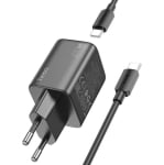 HOCO “N42 Elogiado” Зарядно GaN двоен USB-C PD45W TYPE-C към TYPE-C - Черен