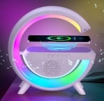 Bluetooth Тонколонка RGB Лампа BT 2301 (LED, AUX, USB, FM, microSD) , безжично зареждане, будилник