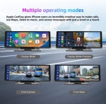 C200 10-инчов Apple Carplay/Android Auto +Видеорегистратор Безжична автомобилна стерео GPS навигация автомобилен екран , Bluetooth, Siri/Google Assistant
