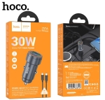 HOCO Z57A Зарядно за кола USB+USB-C PD30W + QC3.0 30W - Type-C към Type-C
