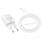 HOCO N62 USB-C 30W зарядно устройство с Type-C към Lightning кабел - Бял