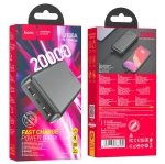 HOCO J100A Powerbank 20,000mAh Fast Charge, с 3 изхода USB x 2 T-C x 1 - Черен