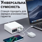 WLX-896C PD+QC Зарядна станция за 6 устройства с дисплей, многопортово зарядно устройство с бързо зареждане, 4×USB QC3.0 и 2×Type-C PD, 72W
