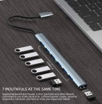 HUB S-1773 7в1 Type-C КЪМ 7xType-C
