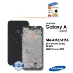 ОРИГИНАЛЕН LCD Дисплей за Samsung SM-A155/A156 (A15 4G/5G 2023) ЧЕРЕН (С рамка)