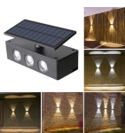 Двупосочна соларна LED лампа FC-004 с регулируем панел – 6 LED, 1200 mAh, 26 см